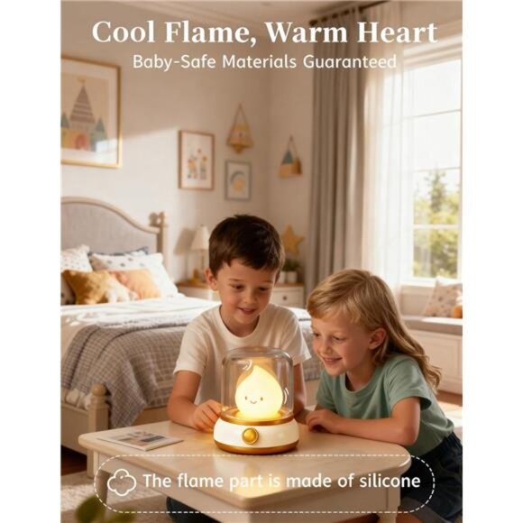 Smiley Night Light for Baby Nursery Rechargeable Silicone Kids Toddler Lamp Gift - Picture 6 of 7